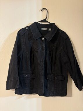 MOTTO Black Denim-Style Button Jacket